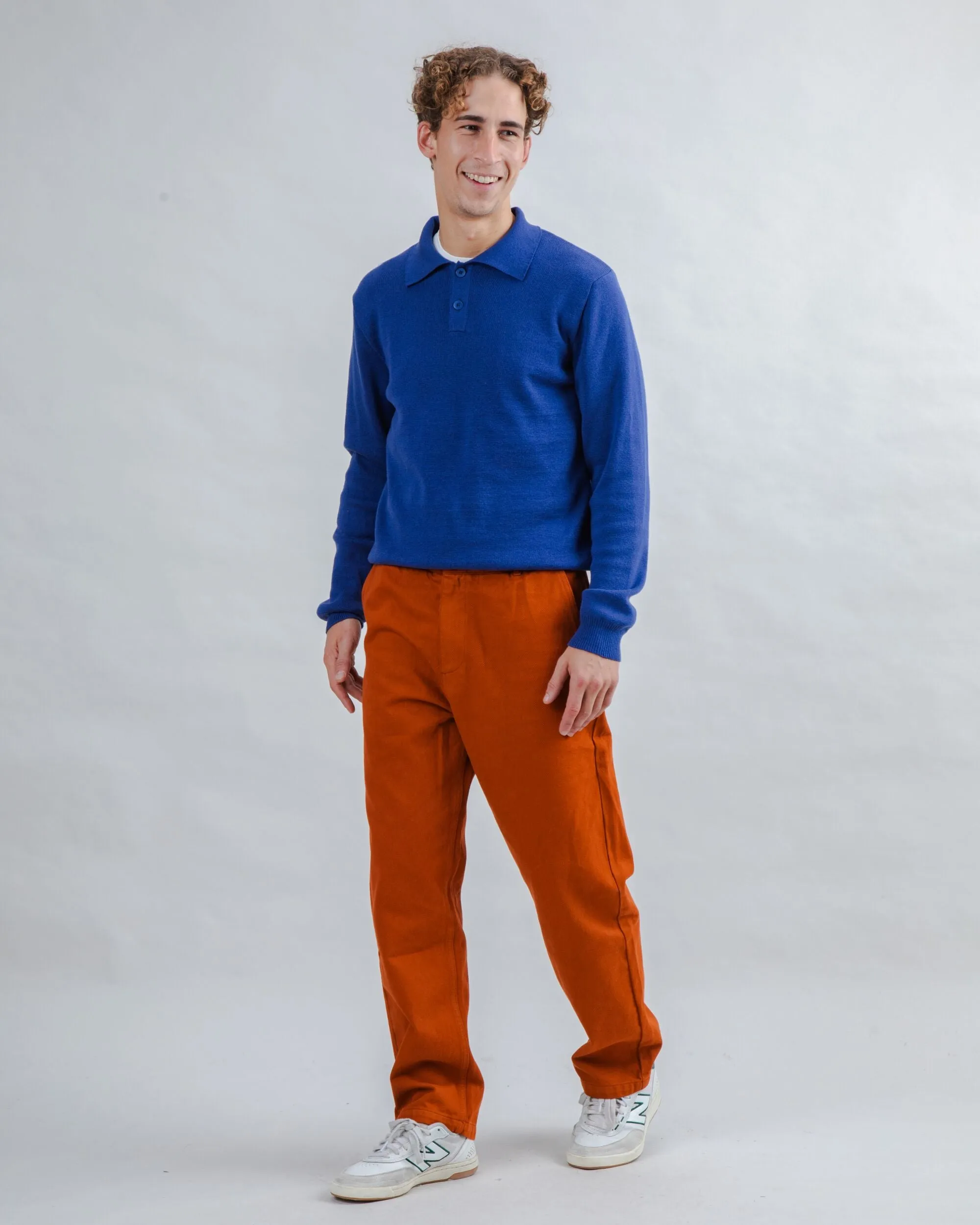 Loose Relaxed Pants Brown Elasticized Cuffs