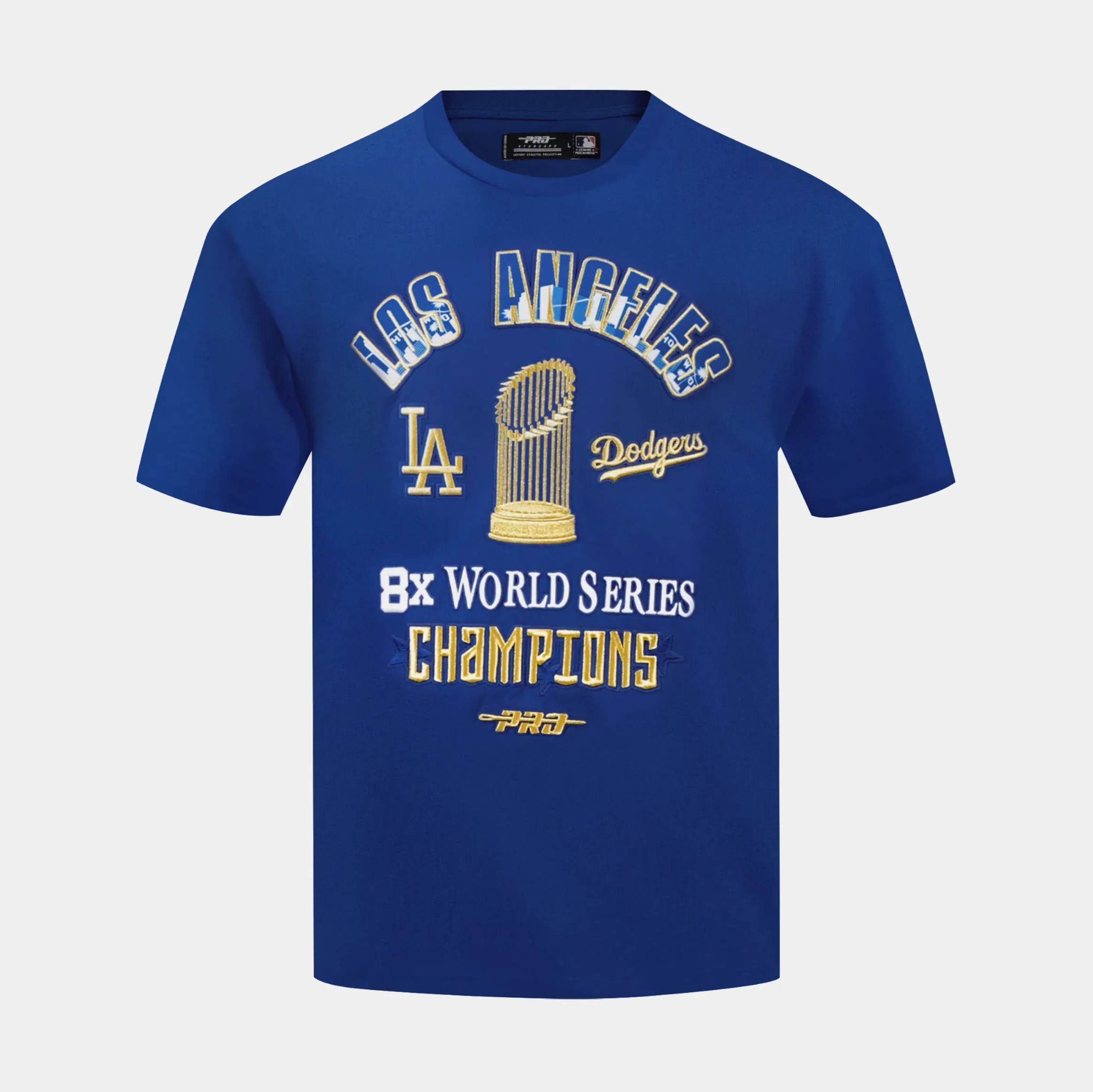 Los Angeles Dodgers World Series 2024 Mens Short Sleeve Shirt (Blue/Gold) Comfy Movement Relaxed Style