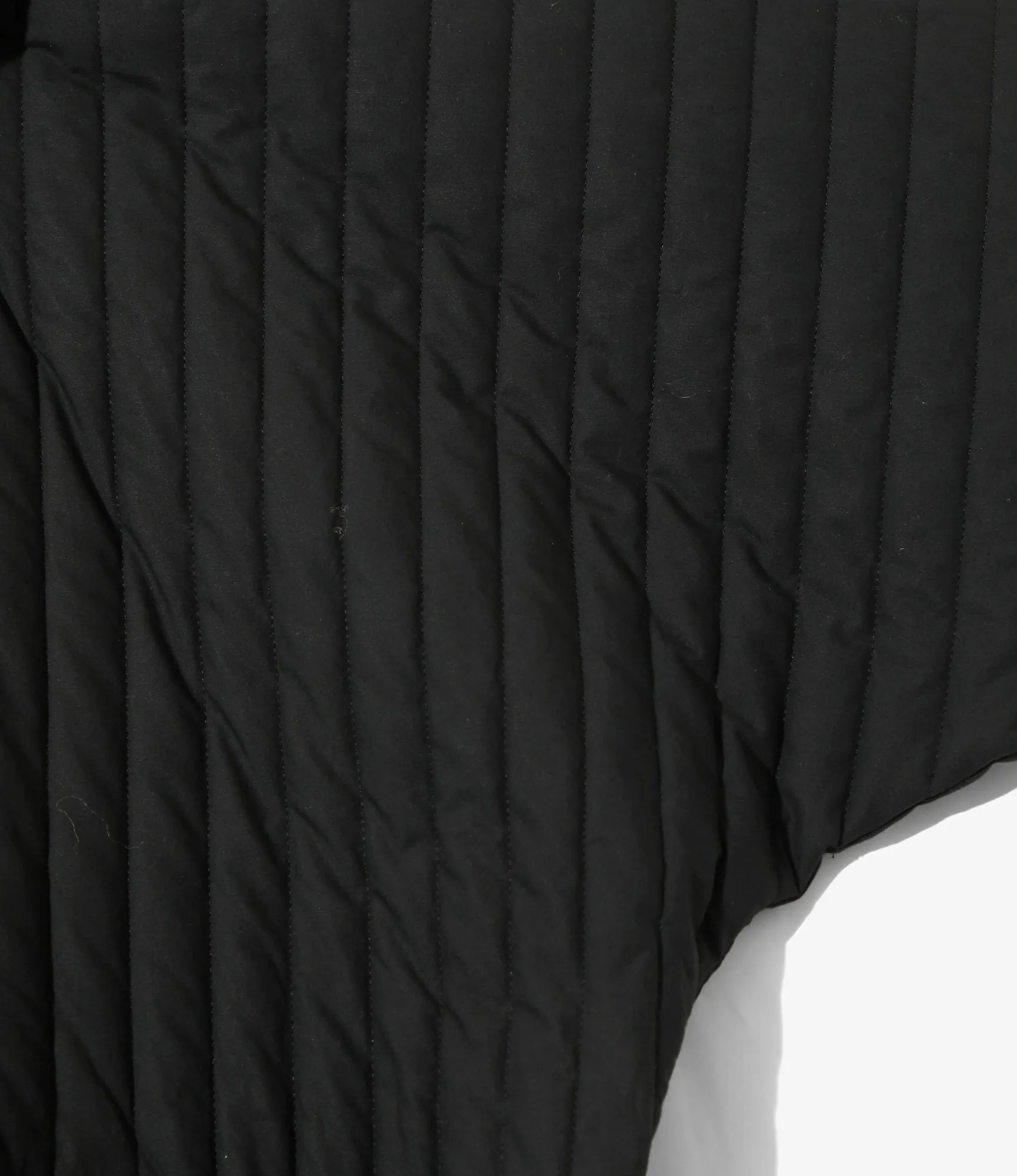 Rubberized Zippers Taped Quilted Hoodie ?C Black Poplin