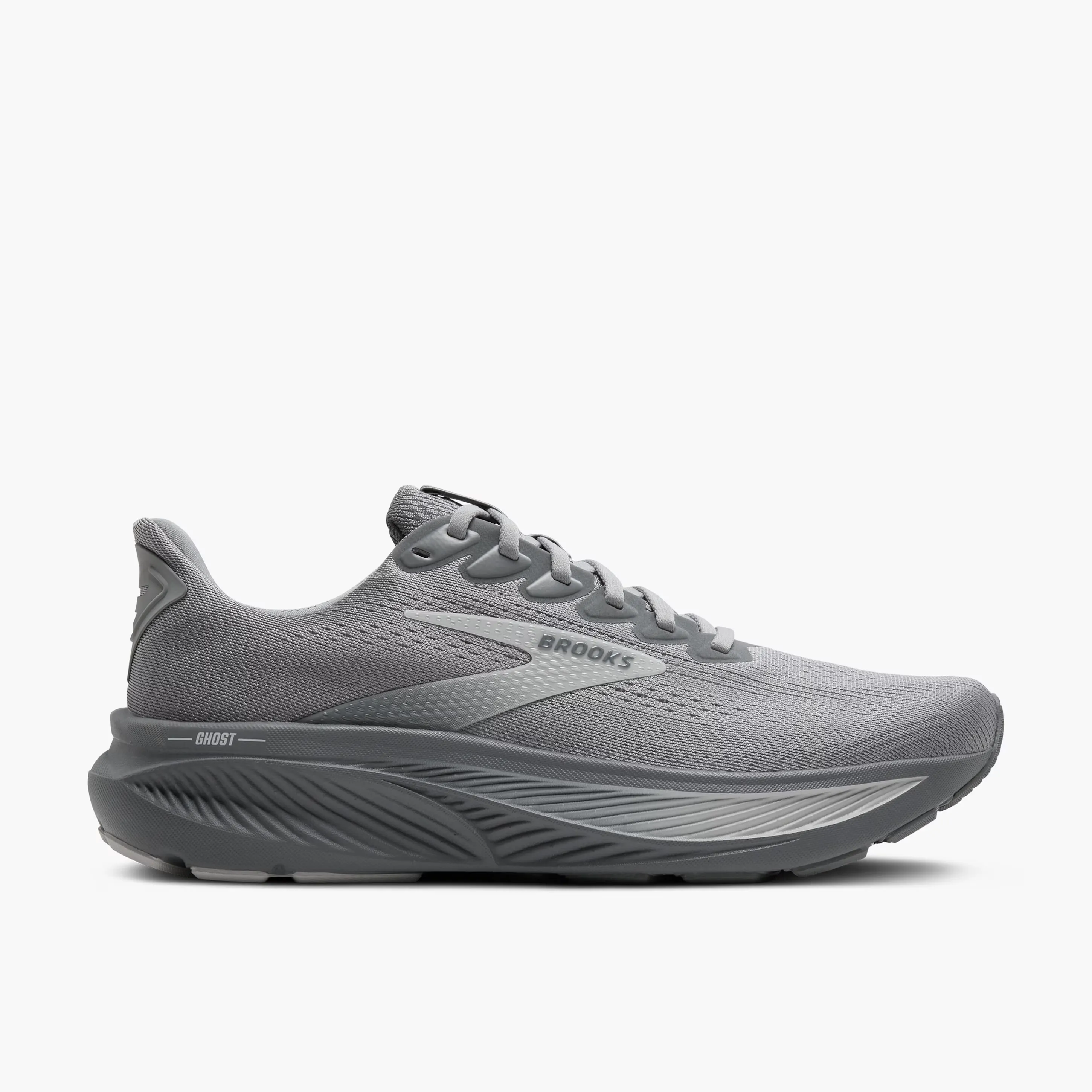 light - duty shoes trendy - feature shoes Men's Brooks Ghost 17 Road Running Shoe in Primer Gray/Oyster Mushroom