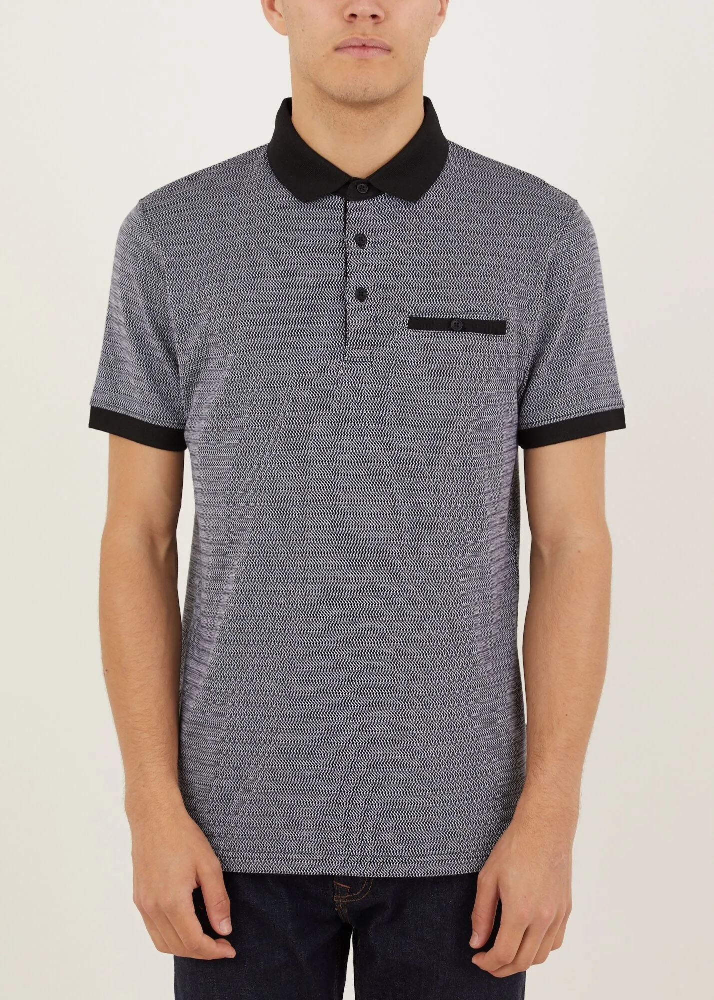 Lowfield Polo Shirt - Grey/Black SmoothEdging
