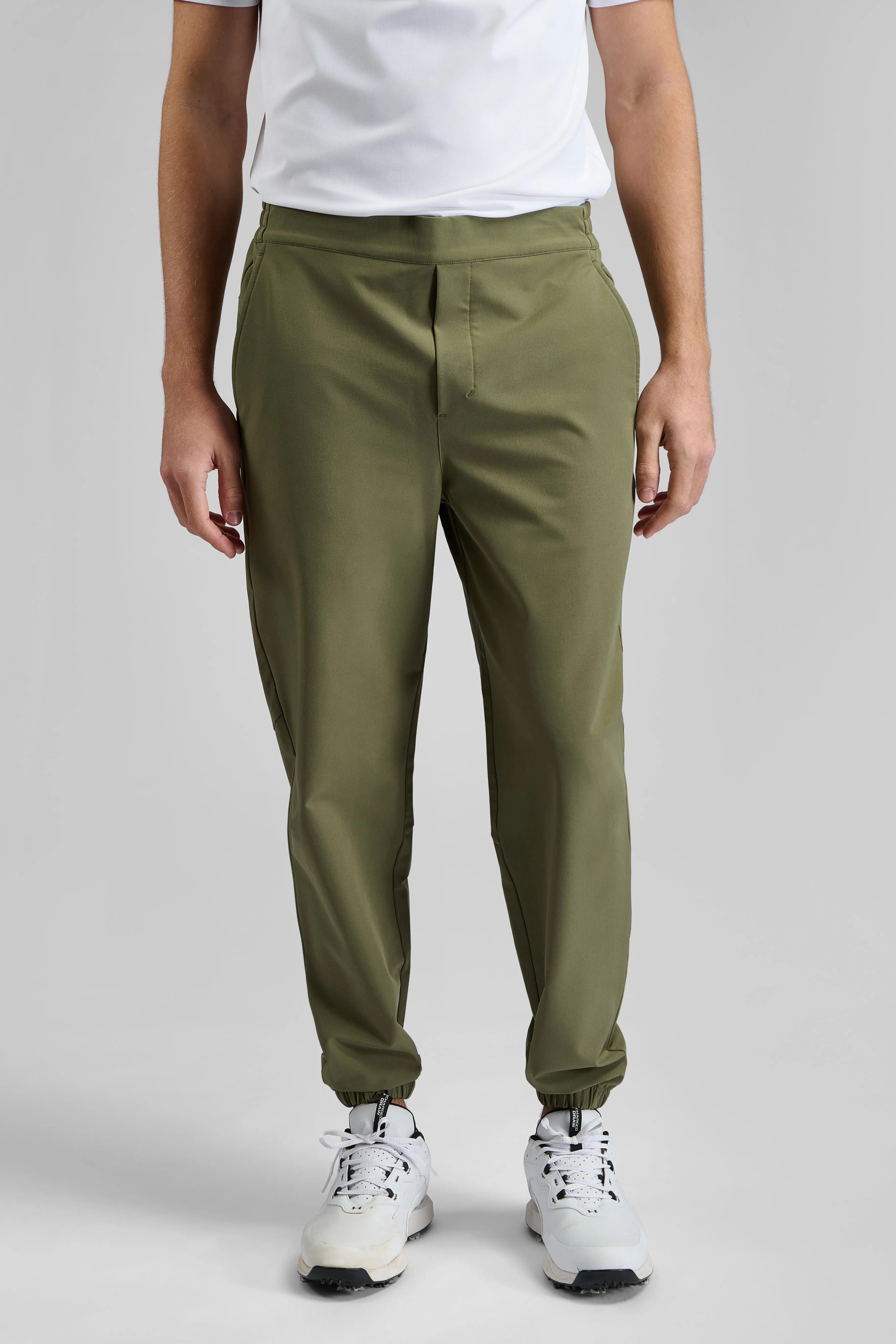 Flexible Gusset Design Woven Stretch Golf Joggers - Course Green