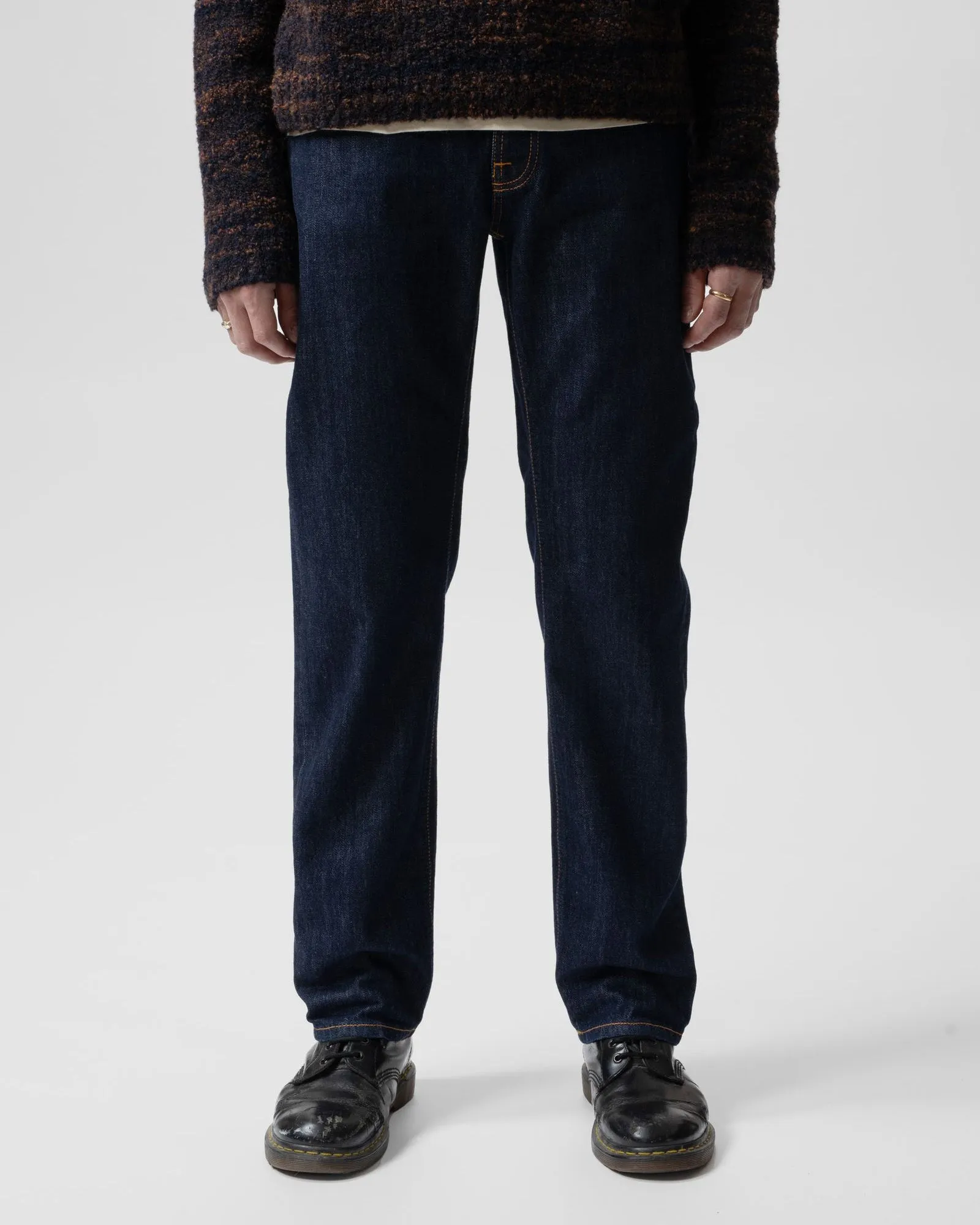 Nudie Rad Rufus Regular Straight Mens Jeans - Blue One Wash Basic Fashion Heavyweight Denim