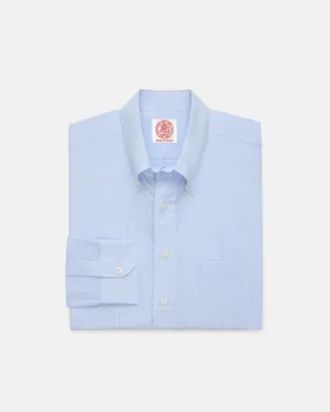 Made-in-Canada Navy Hairline Stripe Button Down Shirt - Classic Fit Easy Care Vibrant color