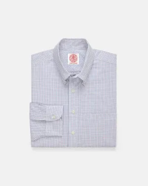 Made-in-Canada Purple & Blue Tattersall Button Down Shirt - Classic Fit elegant design Denim Blend