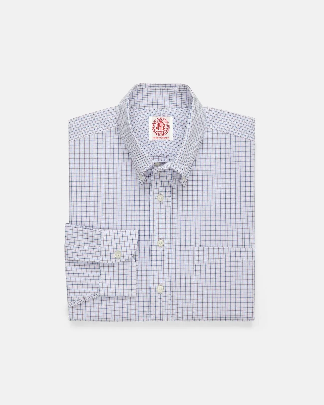 Made-in-Canada Purple & Blue Tattersall Button Down Shirt - Classic Fit elegant design Denim Blend