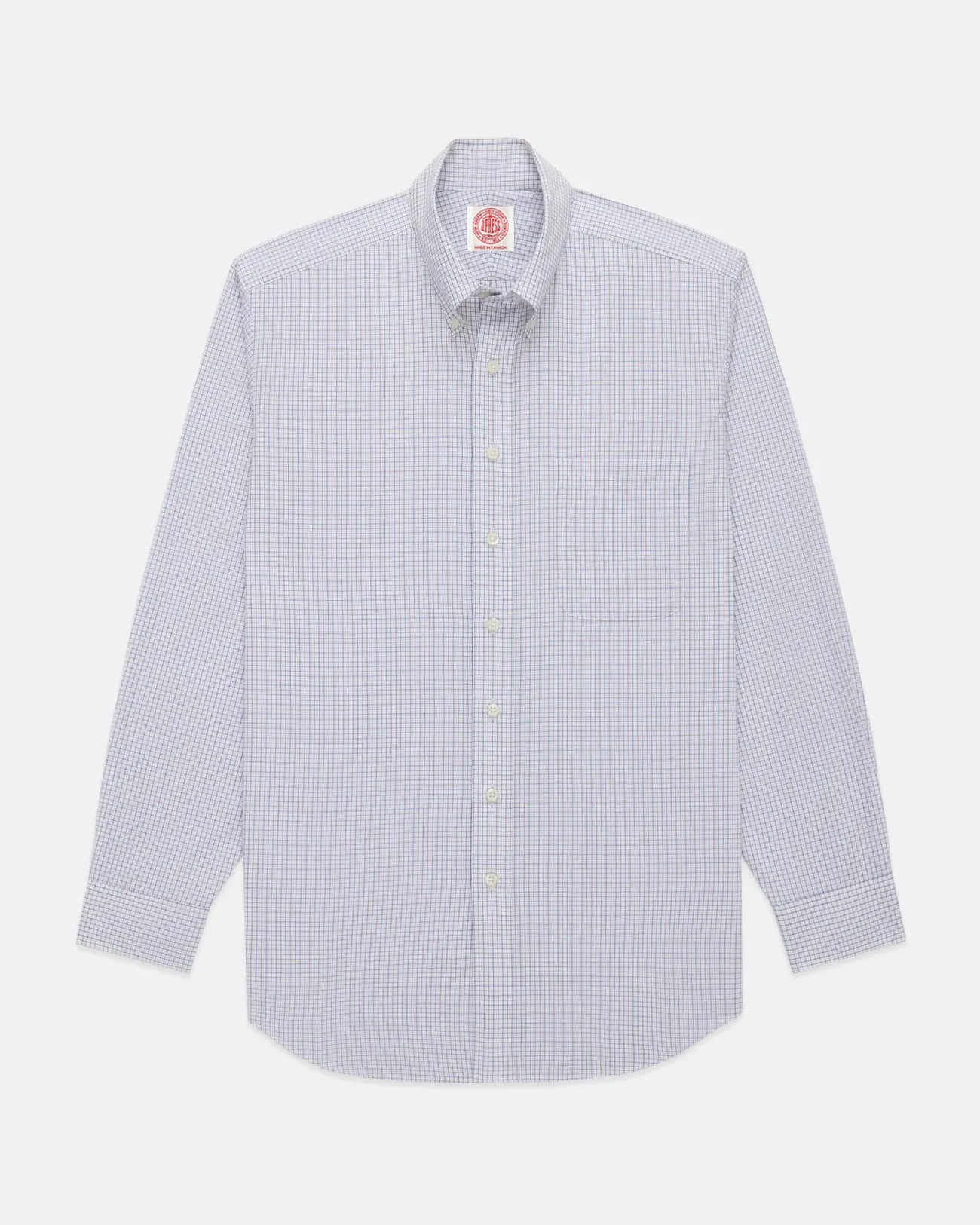 Made-in-Canada Purple & Blue Tattersall Button Down Shirt - Classic Fit Contemporary Look
