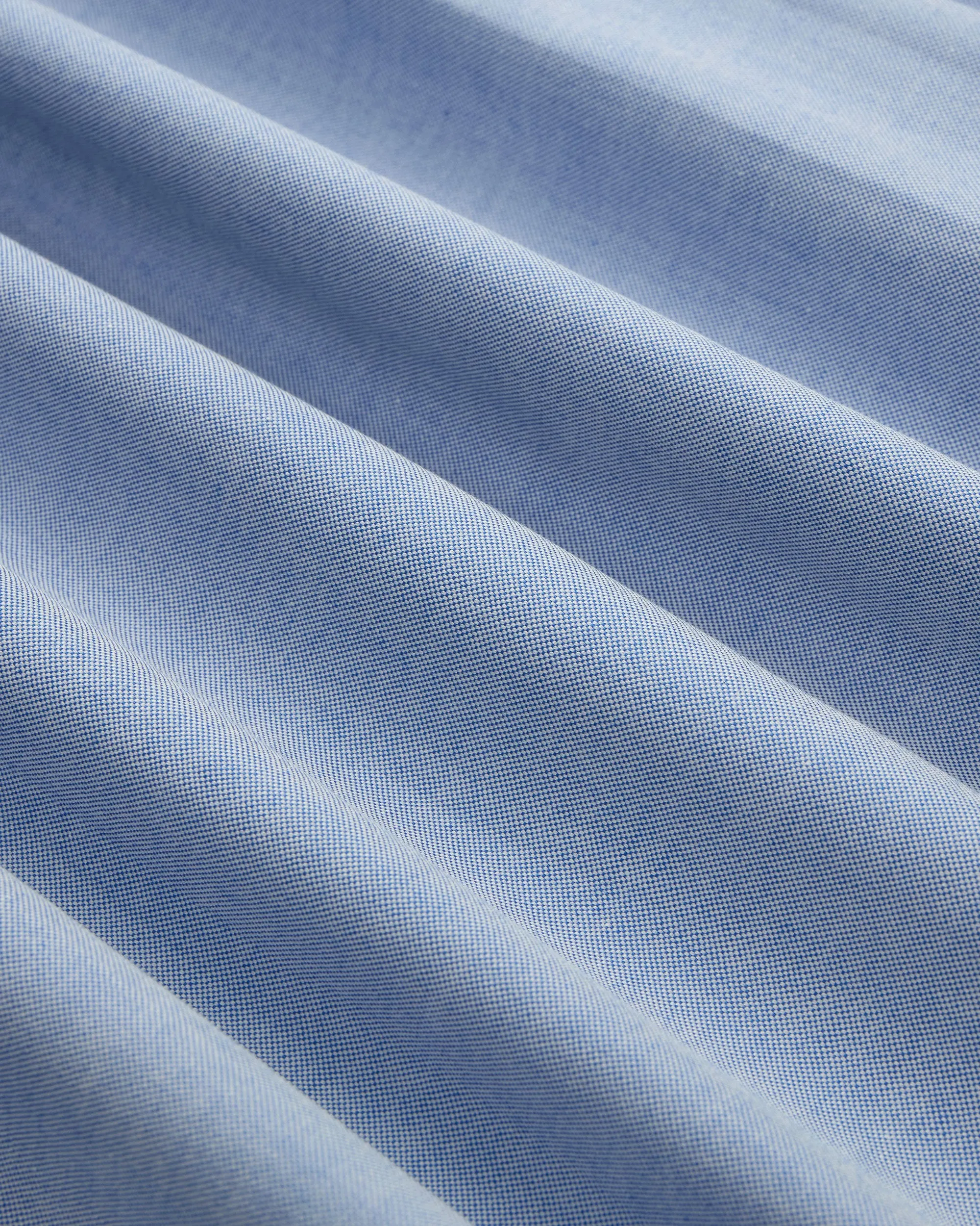 Made-in-USA Blue Pinpoint Oxford Point Collar Shirt - Classic Fit Adjustable Cuffs Clean Edge Trim