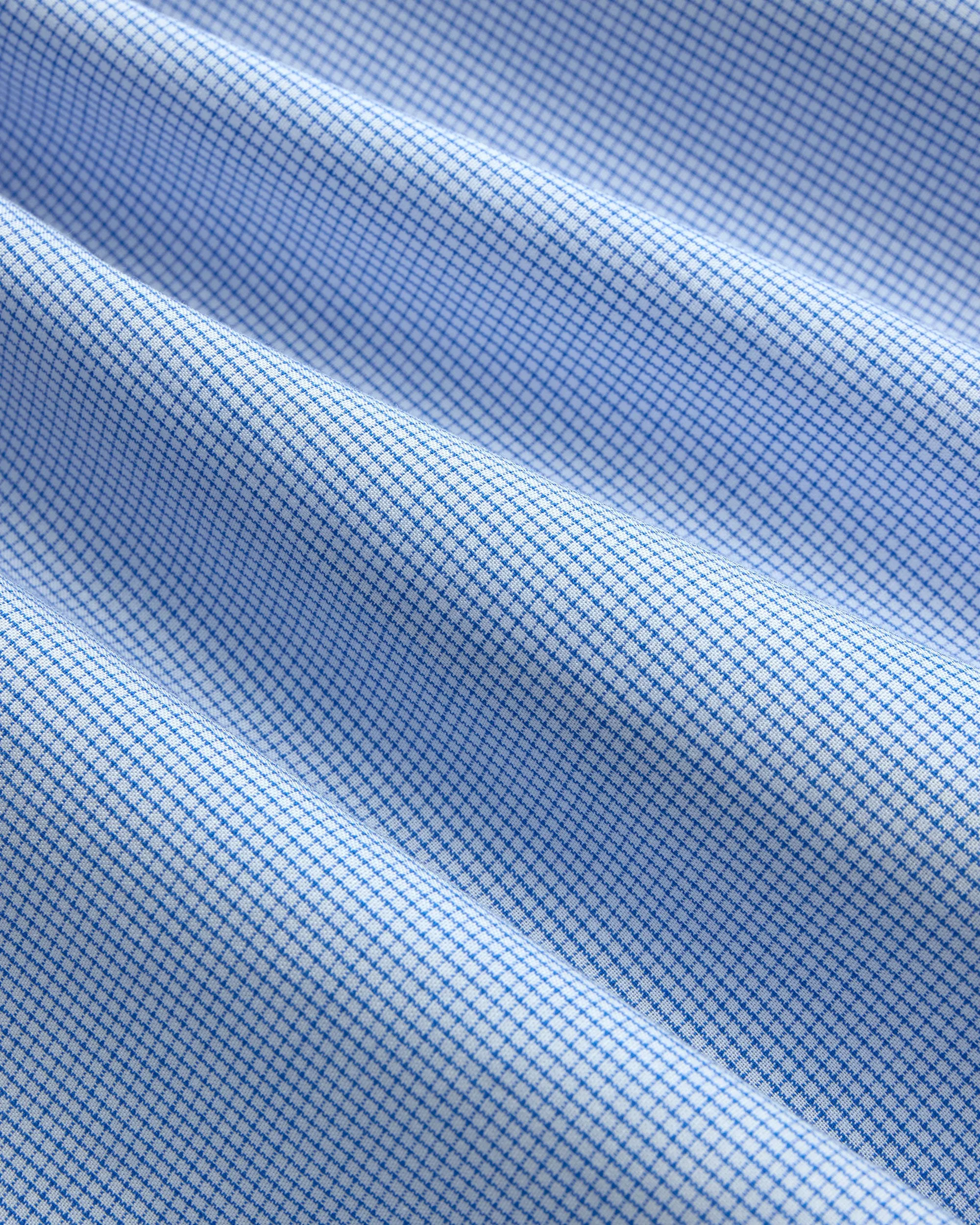 Adjustable Cuff Closure Made-in-USA Dark Blue Mini Tattersall Button Down Shirt - Classic Fit