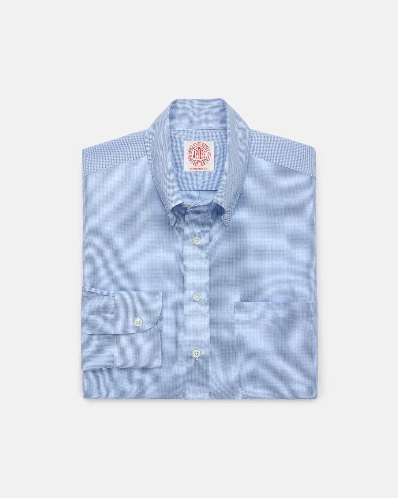 Camping Essential Summer Vibes Made-in-USA Dark Blue Mini Tattersall Button Down Shirt - Classic Fit