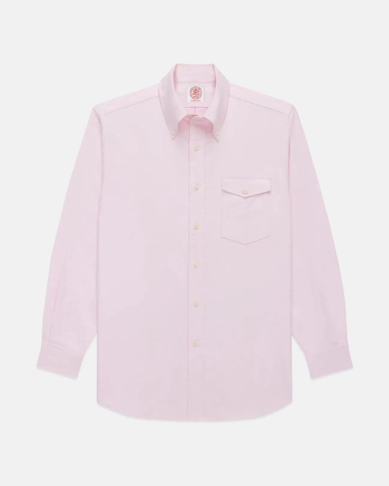 Weekend Outfit gender-neutral Made-in-USA Flap Pocket Pink Oxford Cloth Button Down Shirt - Regular Fit