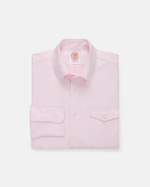 Made-in-USA Flap Pocket Pink Oxford Cloth Button Down Shirt - Regular Fit Premium Option Relaxed Wear