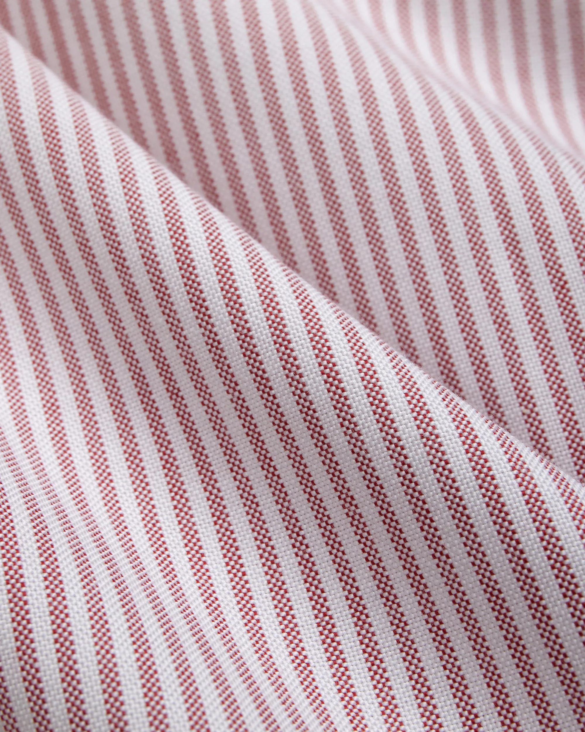 Durable Fabric Elegant Finish Made-in-USA Red University Stripe Oxford Dress Shirt - Classic Fit