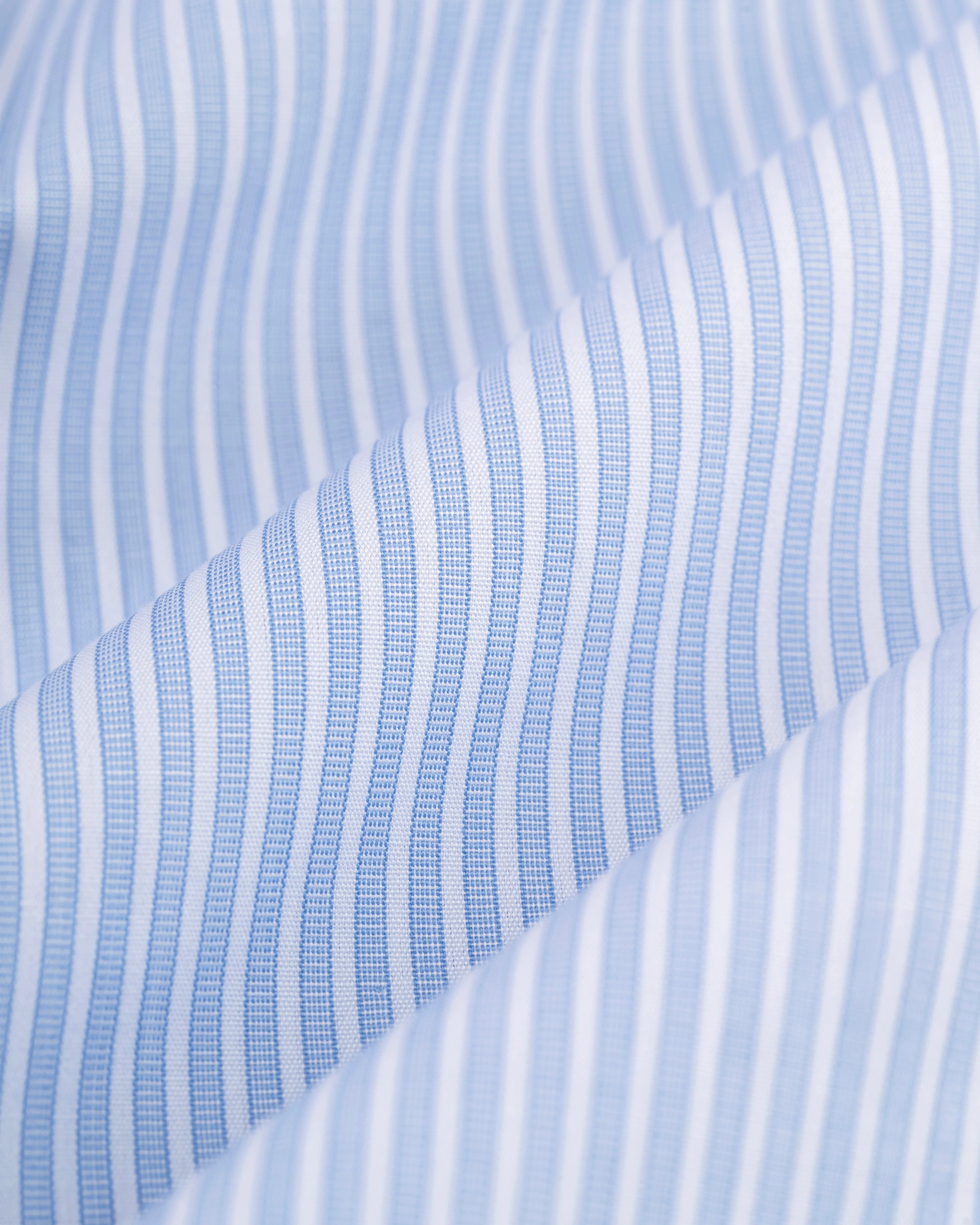 Made-in-USA Thomas Mason Blue End-on-End Stripe Button Down Shirt - Regular Fit Camping Essential