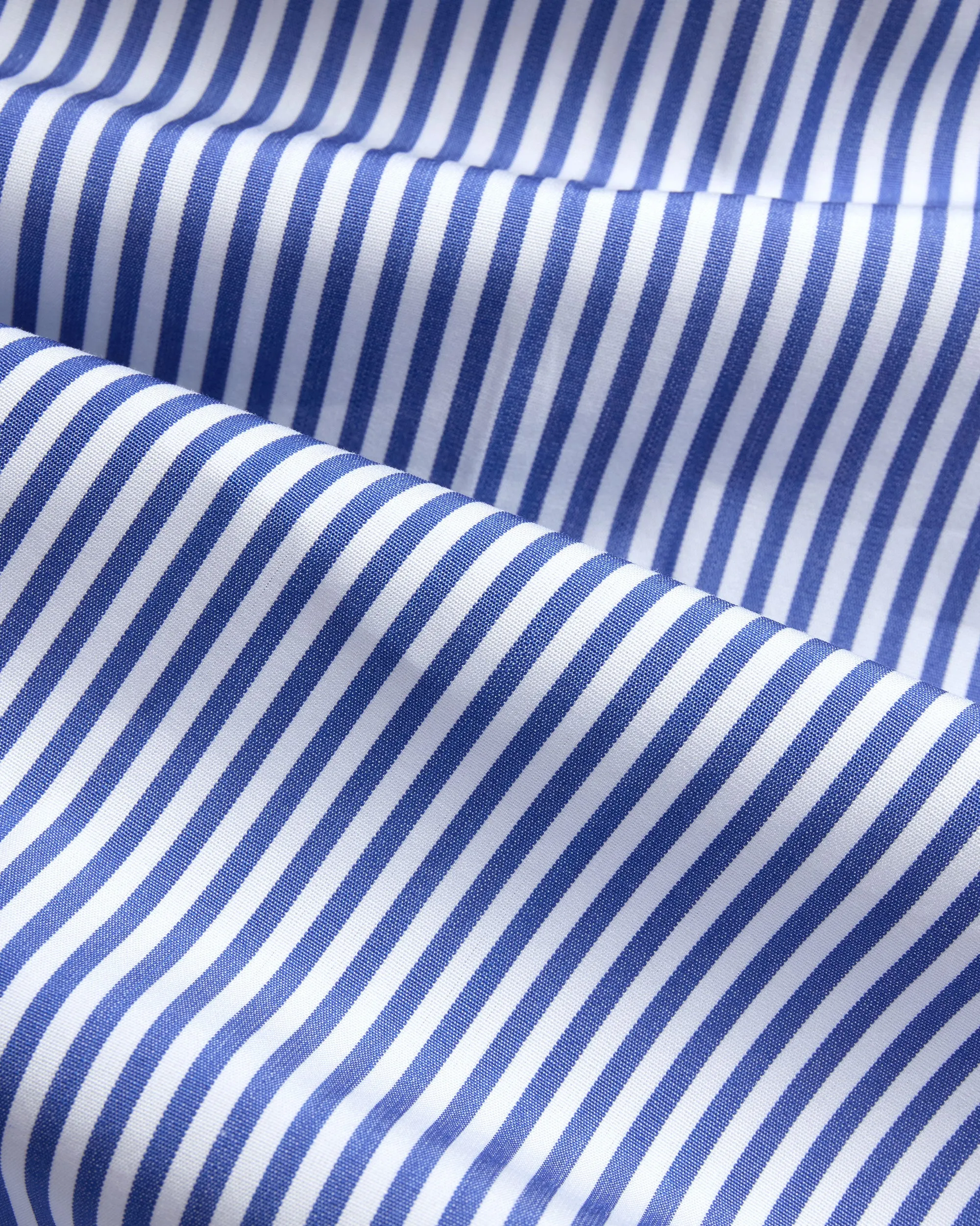 Made-in-USA Thomas Mason Navy Bengal Stripe Spread Collar Dress Shirt - Regular Fit Relaxed Fit