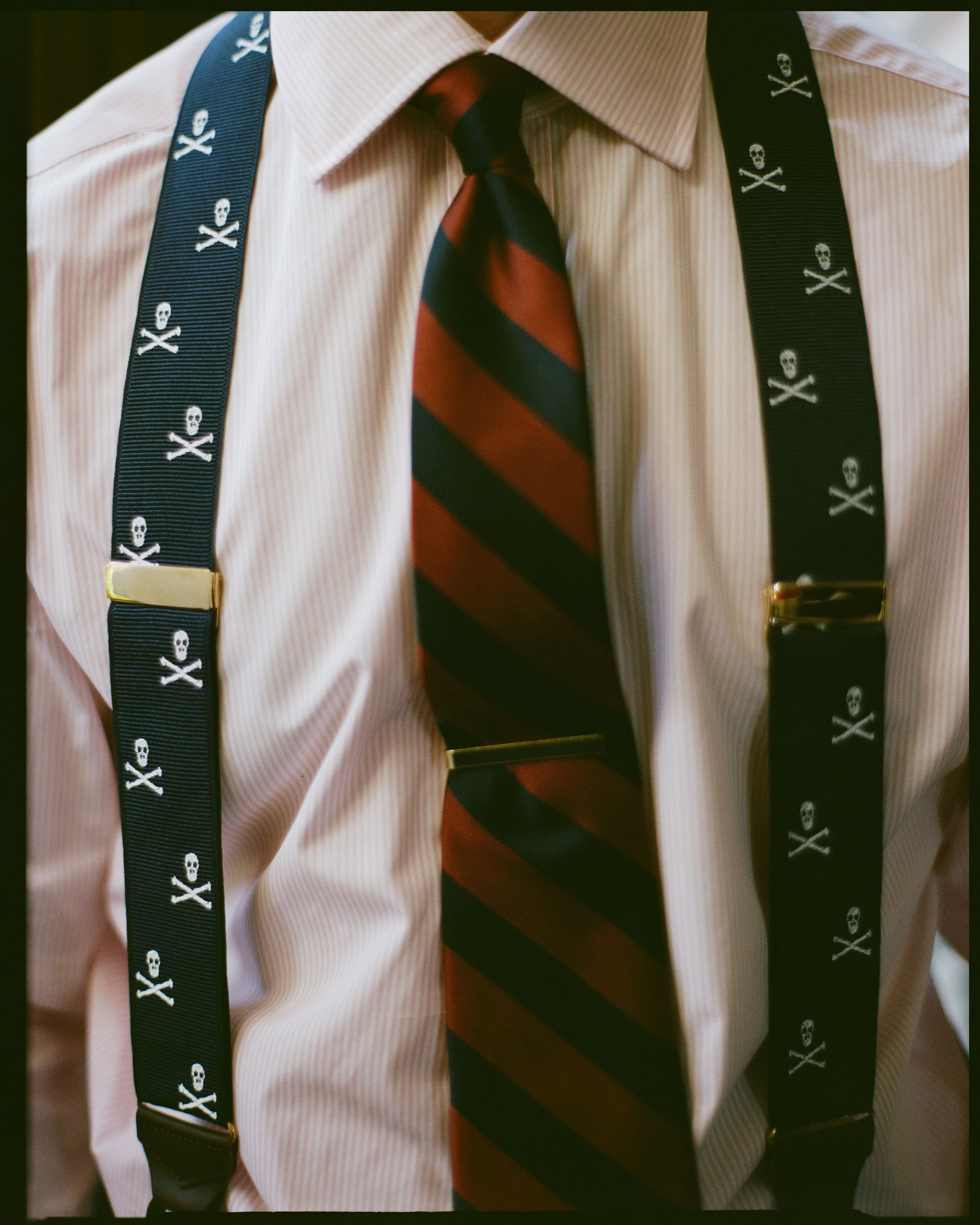 UV Protective Coating Made-in-USA Thomas Mason Pink Bengal Stripe Spread Collar Dress Shirt - Regular Fit