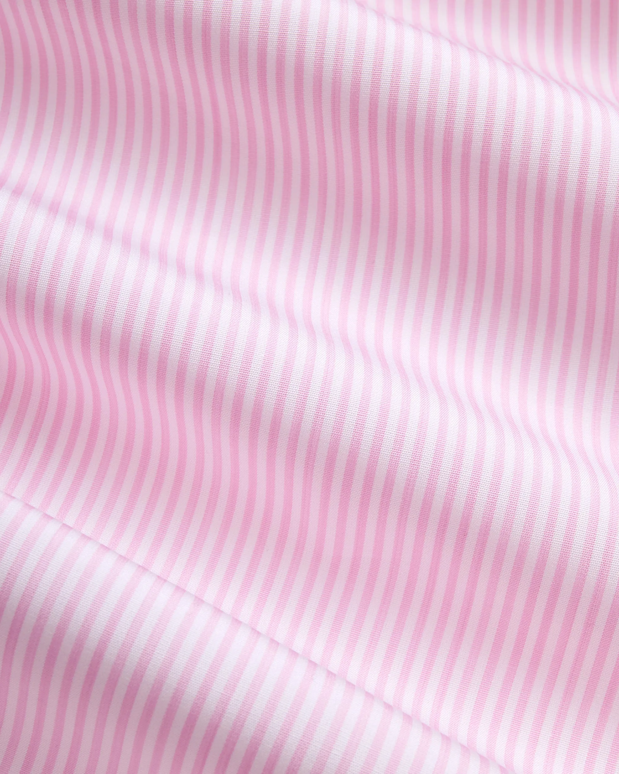 Made-in-USA Thomas Mason Pink Bengal Stripe Spread Collar Dress Shirt - Regular Fit Micro Perforated Texture Winter Retreat