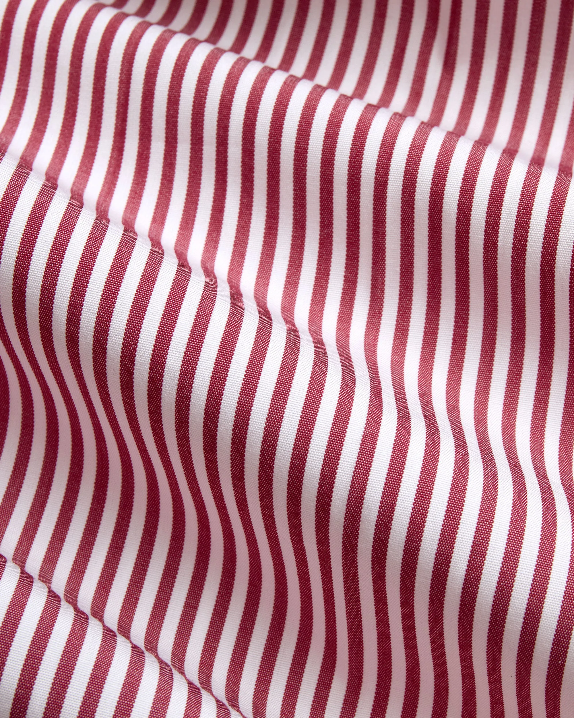 Made-in-USA Thomas Mason Red Bengal Stripe Spread Collar Dress Shirt - Regular Fit Sustainable production