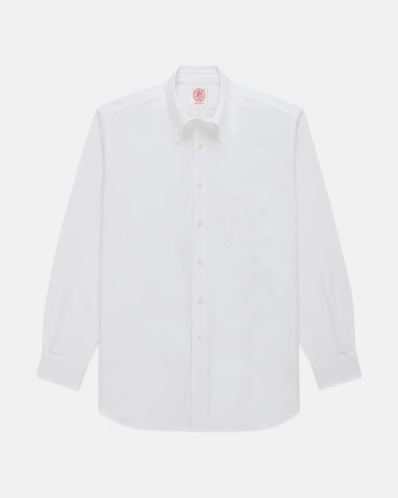 Street Chic Multi Pocket Design Made-in-USA White Oxford Cloth Button Down Shirt  - Regular Fit