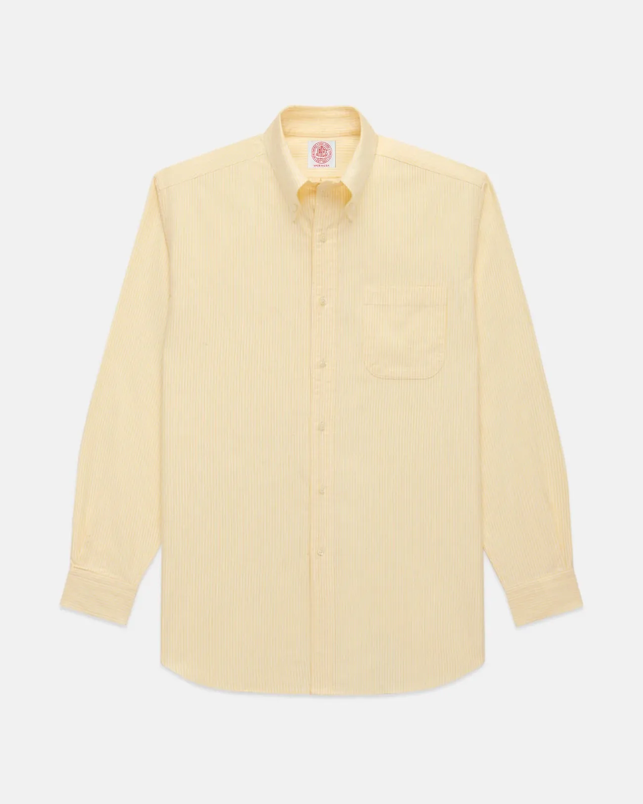 comfortable option Made-in-USA Yellow University Stripe Oxford Cloth Shirt - Classic Fit
