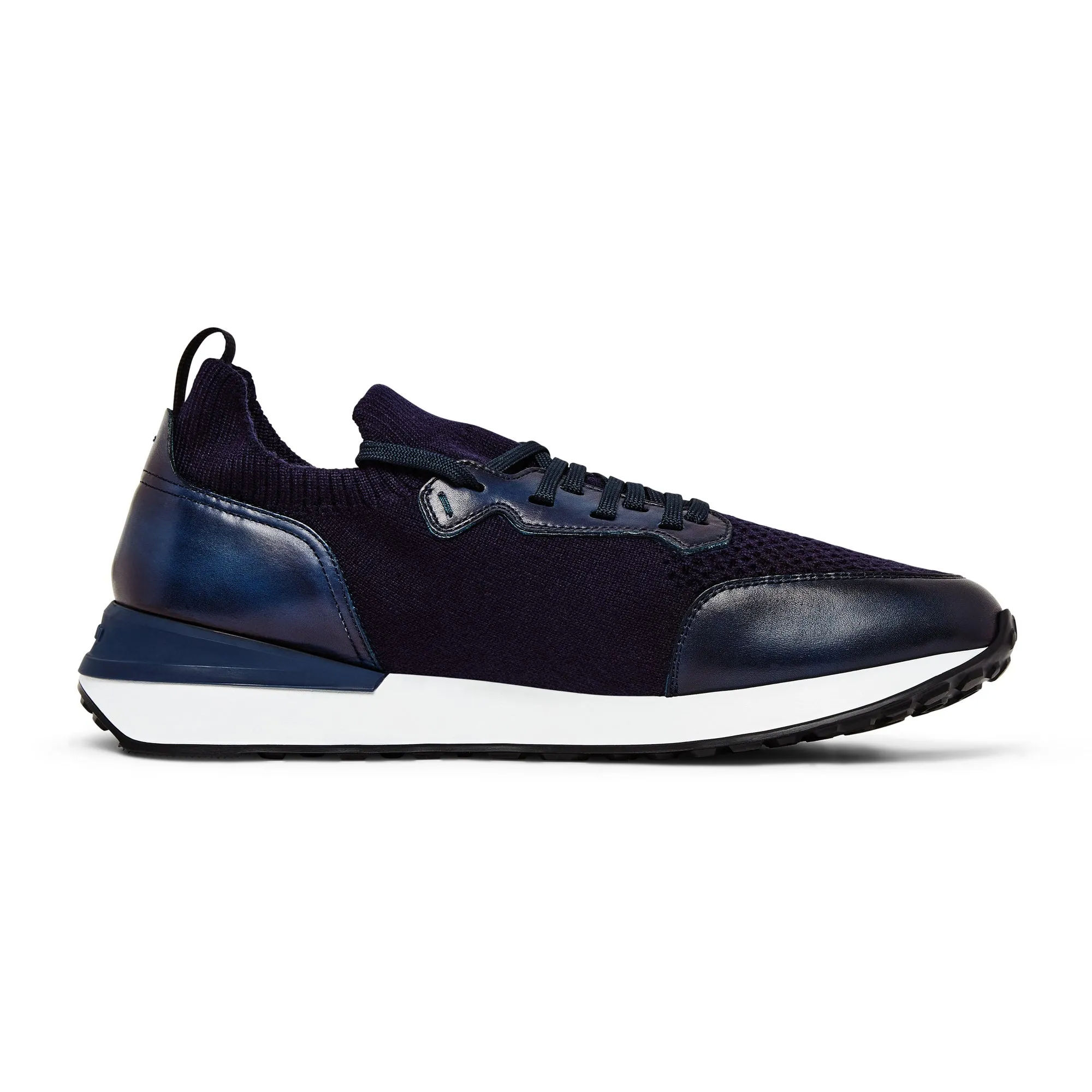 Arch Support Urban Walkers Sport Edge Magnanni Knitted & Leather Lace Up Trainer GRAFTON (Navy)