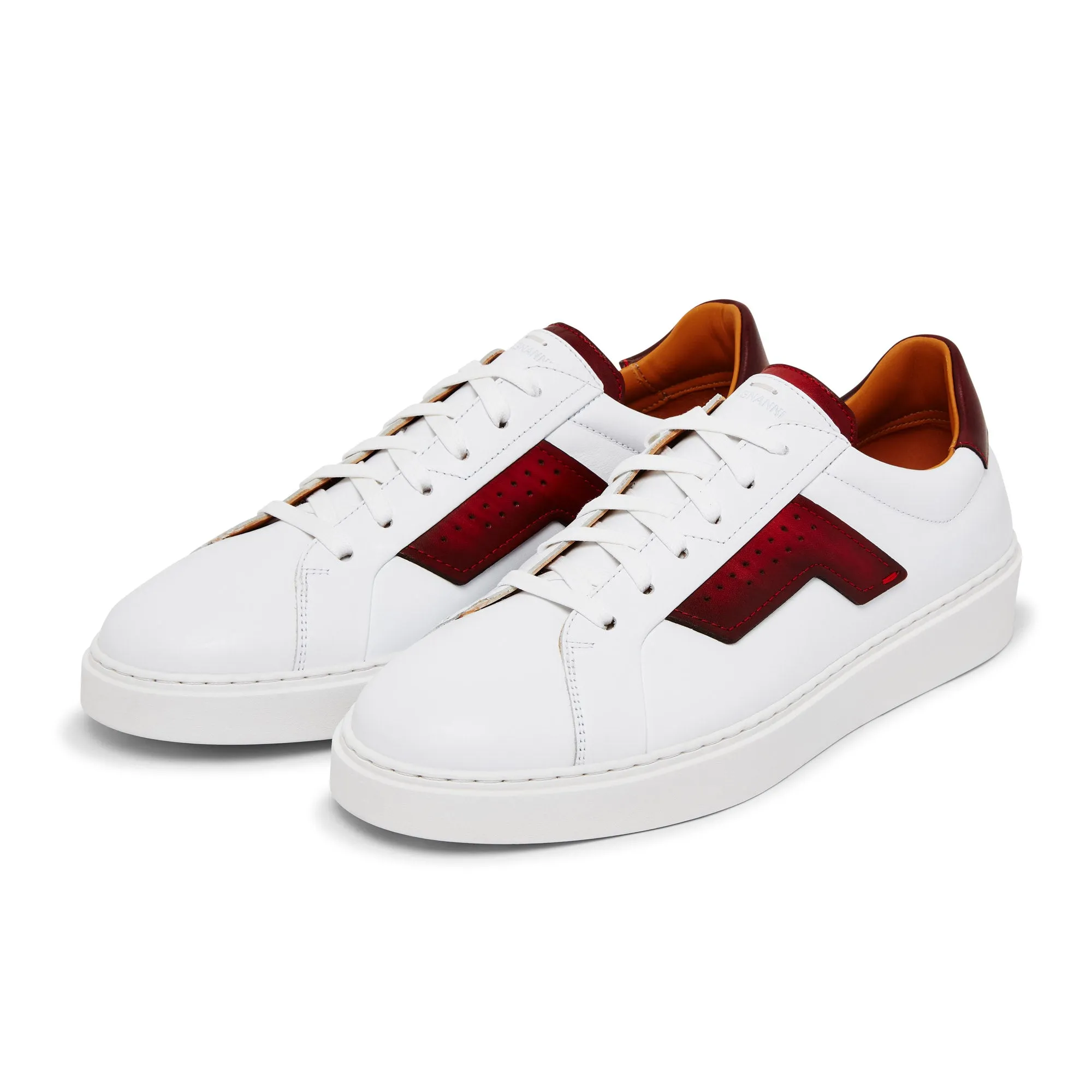 Magnanni Low Top Trainer Phoenix (White & Red) Firm Edge Daily Chill