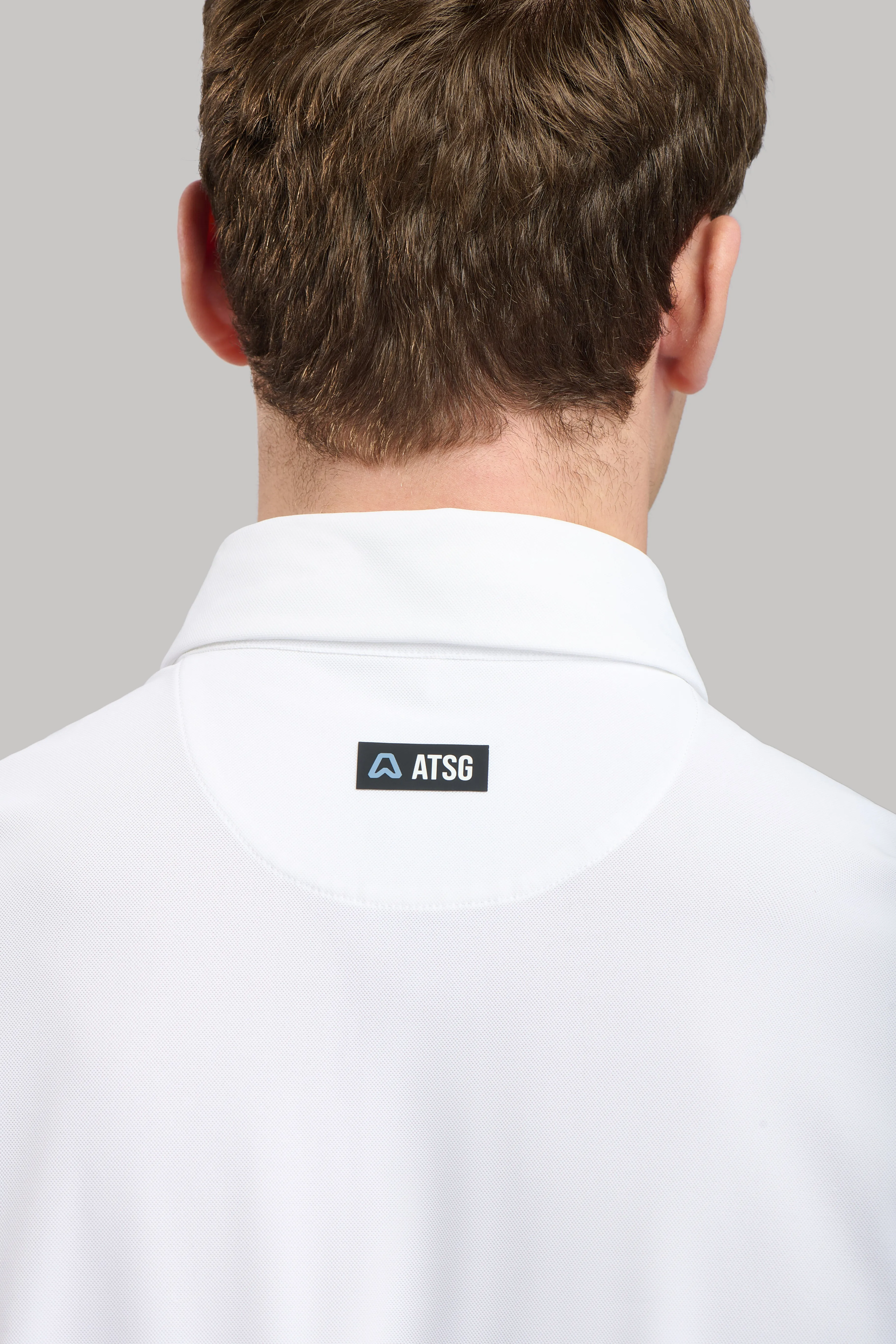 Magnet Colour Block Golf Polo Shirt - Dusky Rose / Chalk White Modern Fit