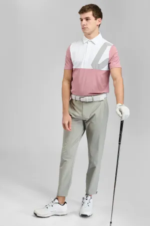 Magnet Colour Block Golf Polo Shirt - Dusky Rose / Chalk White Fashionable Comfort Perfect Layer