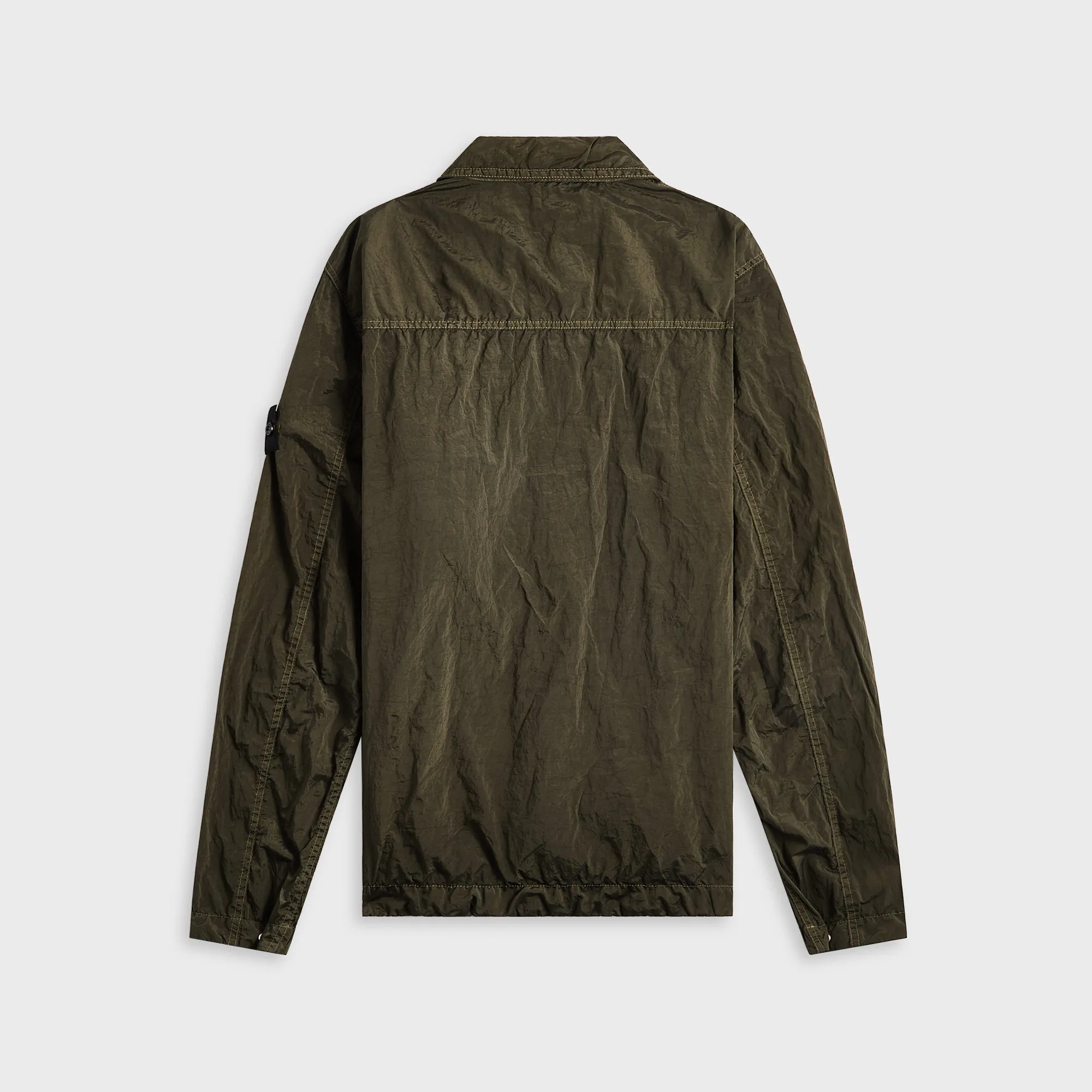 Stone Island Nylon Metal Garment Dyed Shirt - Military Green FullCoverageHood