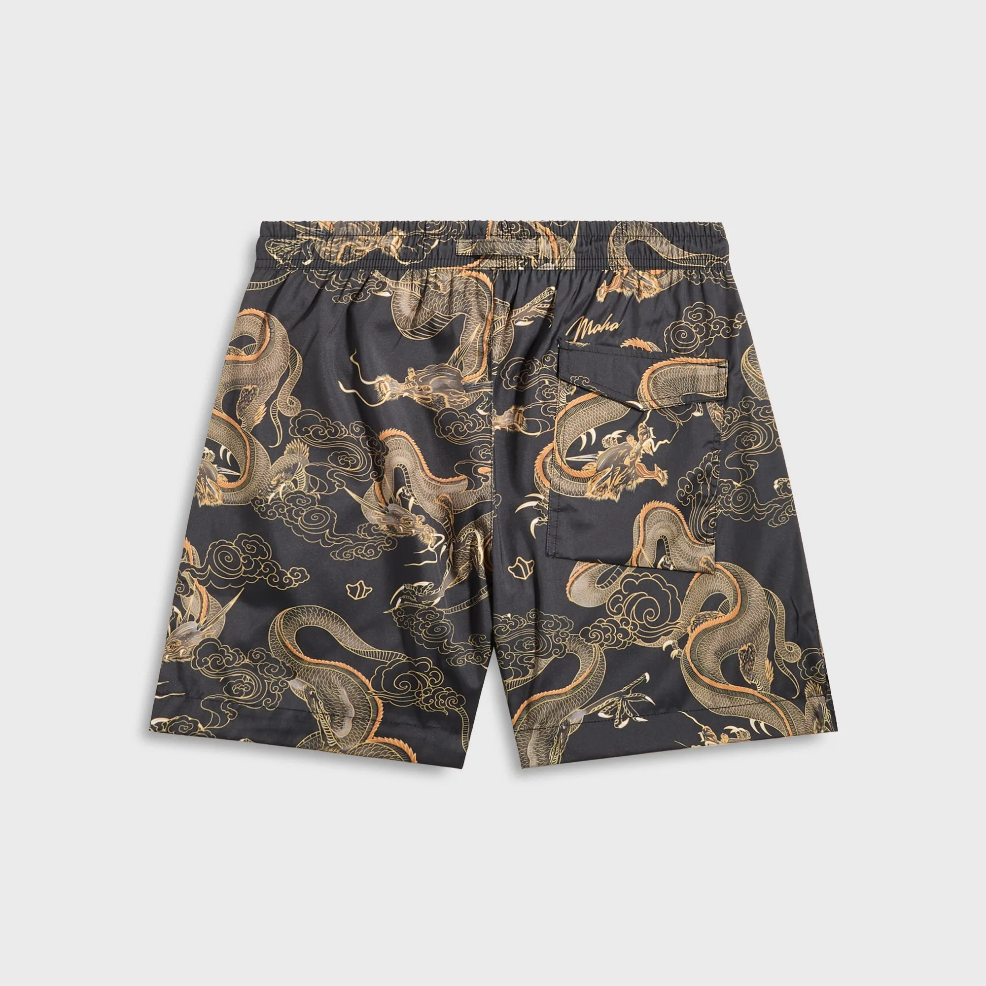Maharishi 1549 Dragon Swim Shorts - Black Summer Fun Slim Shape