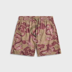Maharishi 1549 Dragon Swim Shorts - Olive High-End Option Breathable Liner