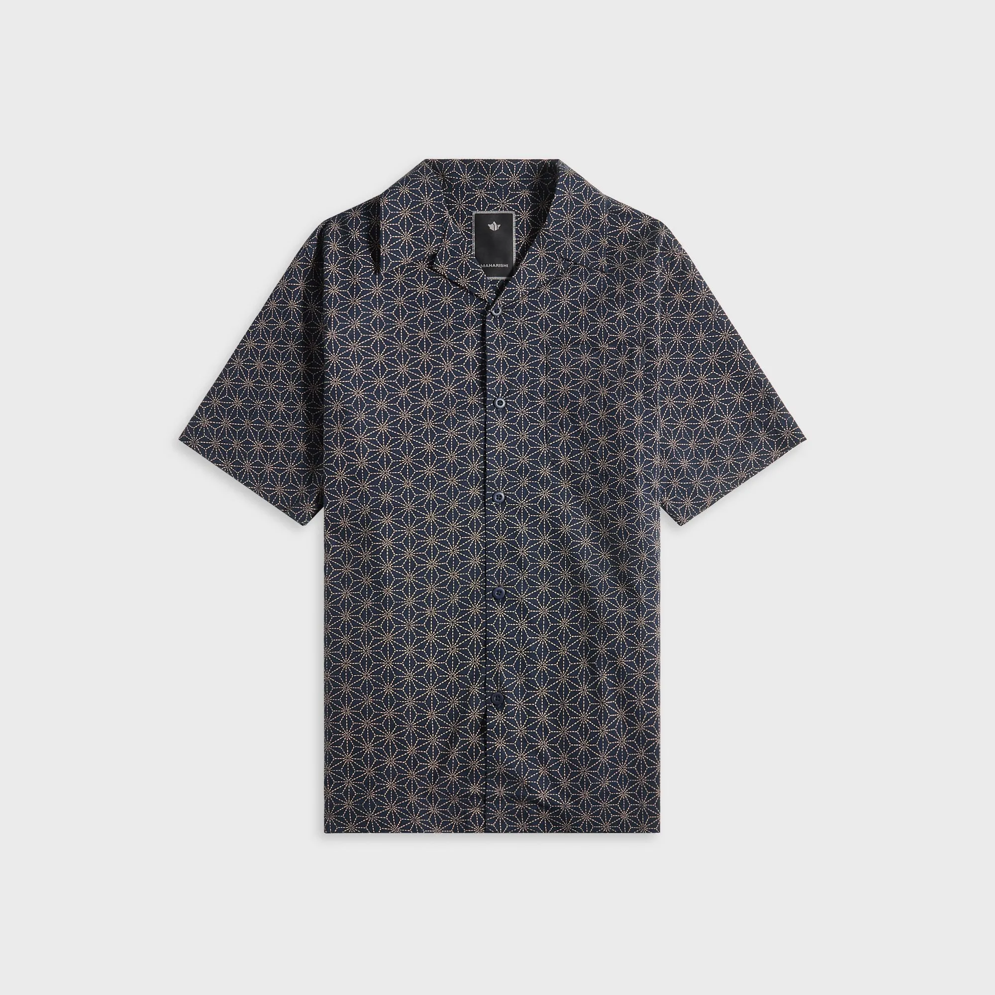 Heat Keep Maharishi Wagara Camp Collar Shirt - Navy