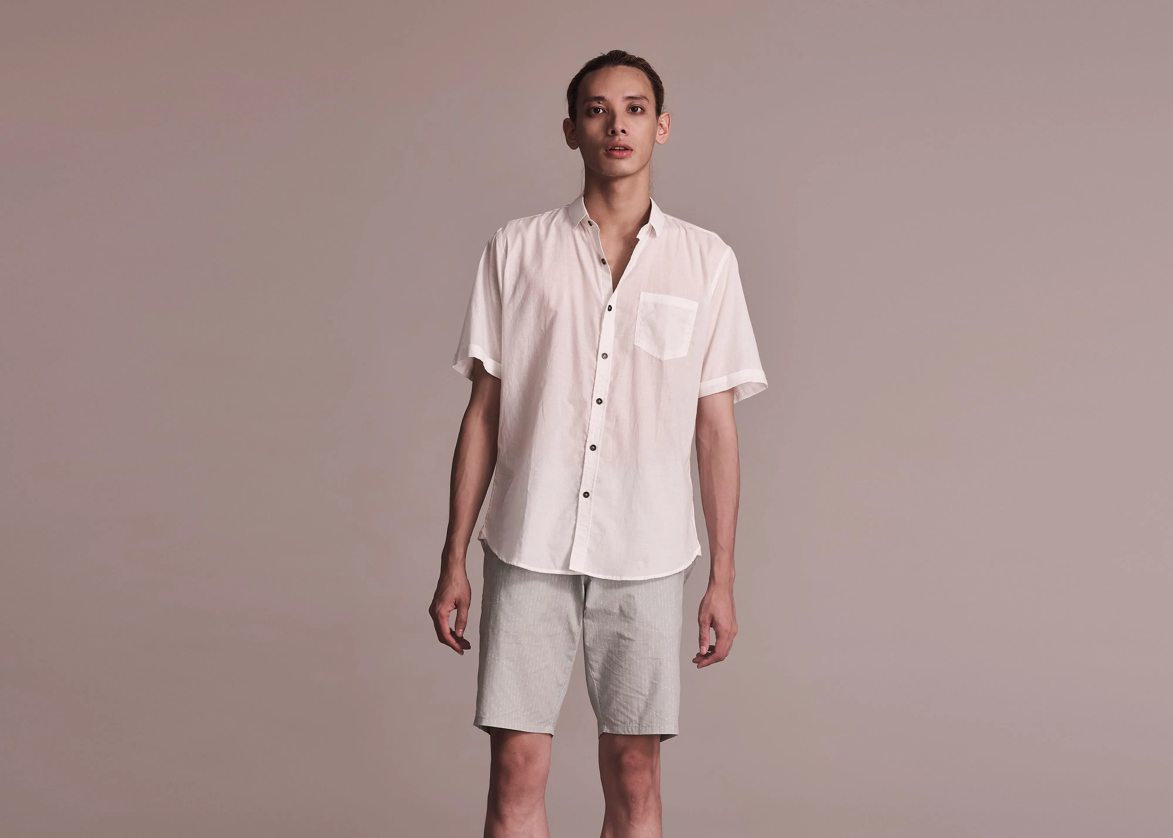 Crisp Texture easygoing look MAHOGANY - MIST