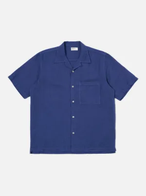Blue Linen Cotton Shirting Camp Shirt Urban Style Petite Option