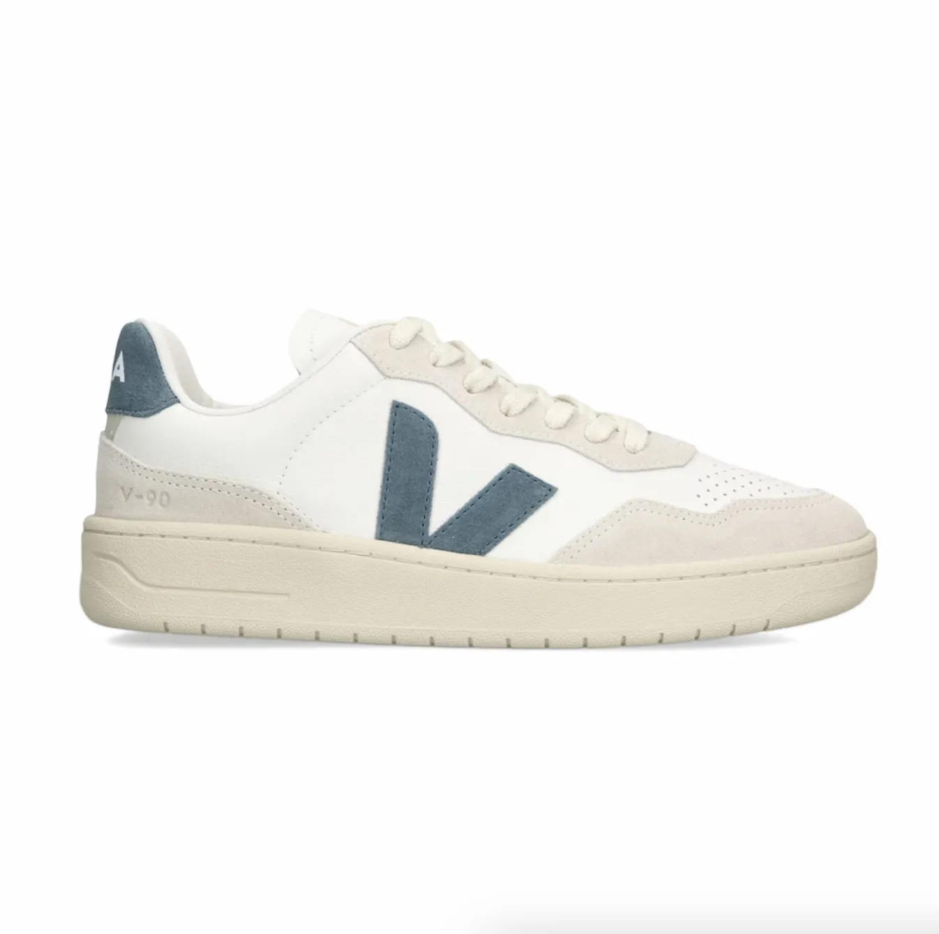Durable Build Airport Travel V-90 Leather Trainer - White Cyprus