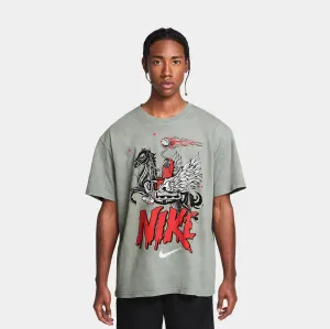 Max90 Warriors Mens Short Sleeve Shirt (Grey/Red) Standard Body Fit graduation