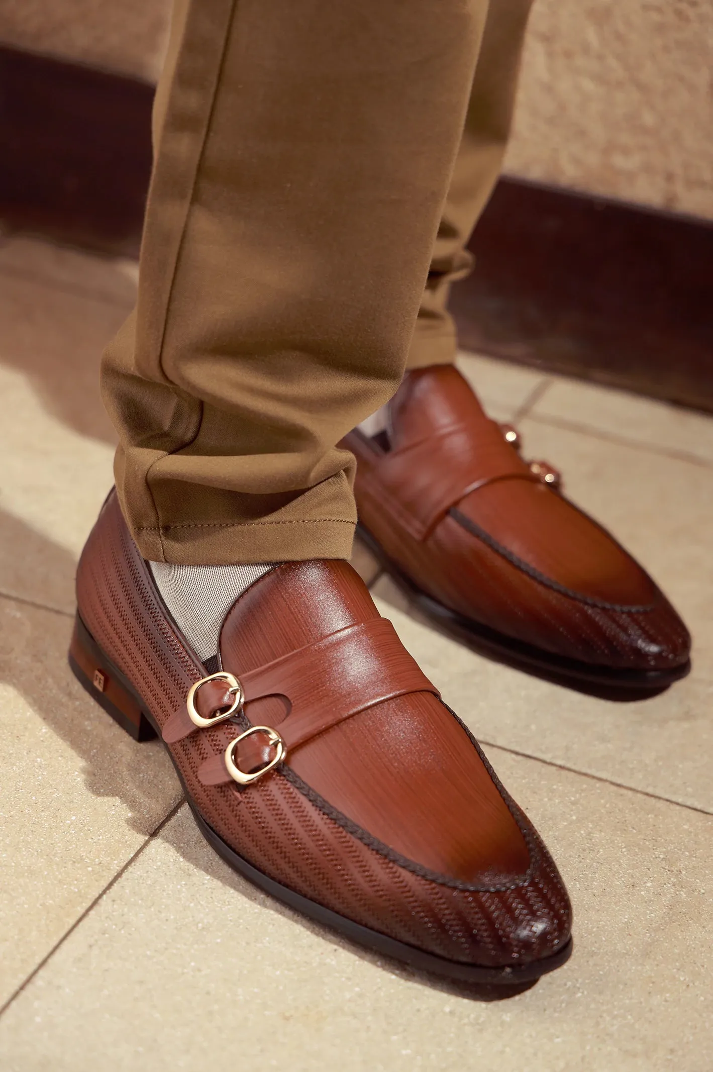 Coffee Men Formal Moccassins Refined Style Fine Detail