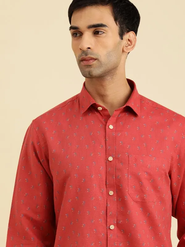 Timeless Fit Patterned Texture Men Printed Full Sleeve Cotton Shirt