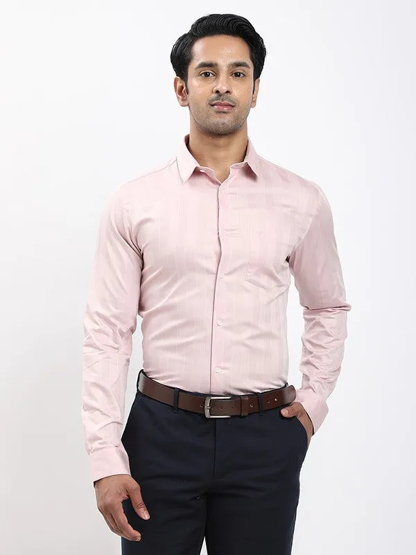 Flexible Placket Structure Quick Release Cuffs Men Striped Full Sleeve Cotton Shirt