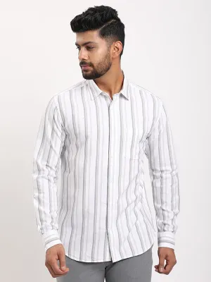 Men Striped Full Sleeve Cotton Shirt On-The-Go Style