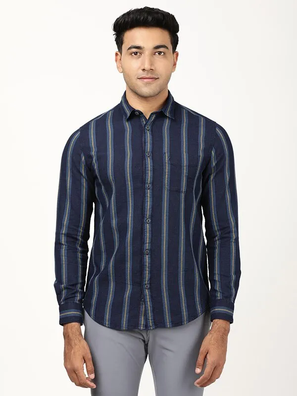 Wedding guest Men Striped Full Sleeve Cotton Shirt