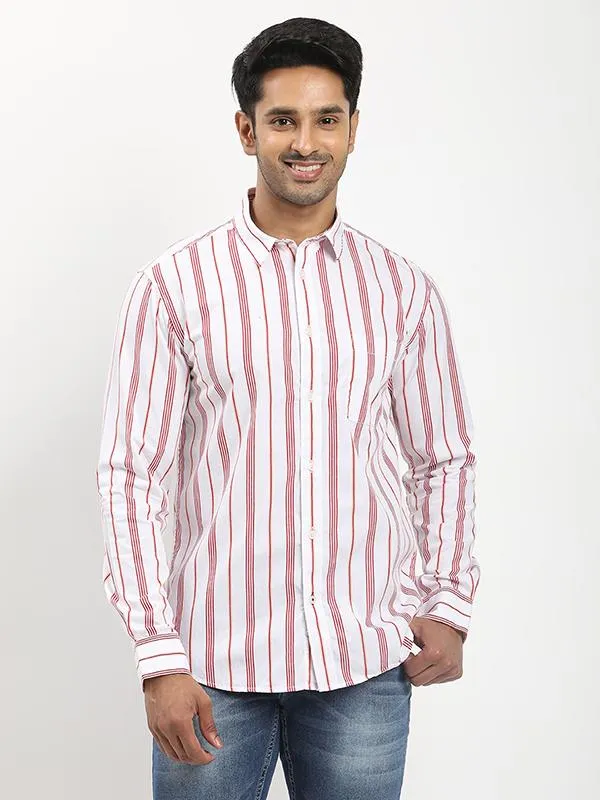 Men Striped Full Sleeve Cotton Shirt Comfort Wear Camouflage Print