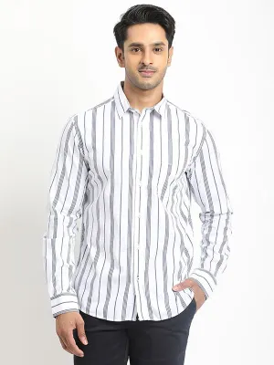 Men Striped Full Sleeve Cotton Shirt Holiday Special