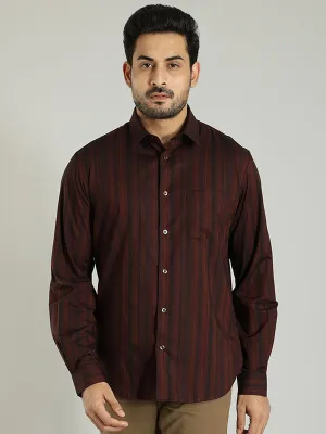 Men Striped Full Sleeve Cotton Shirt Eco-friendly All-Purpose Wear