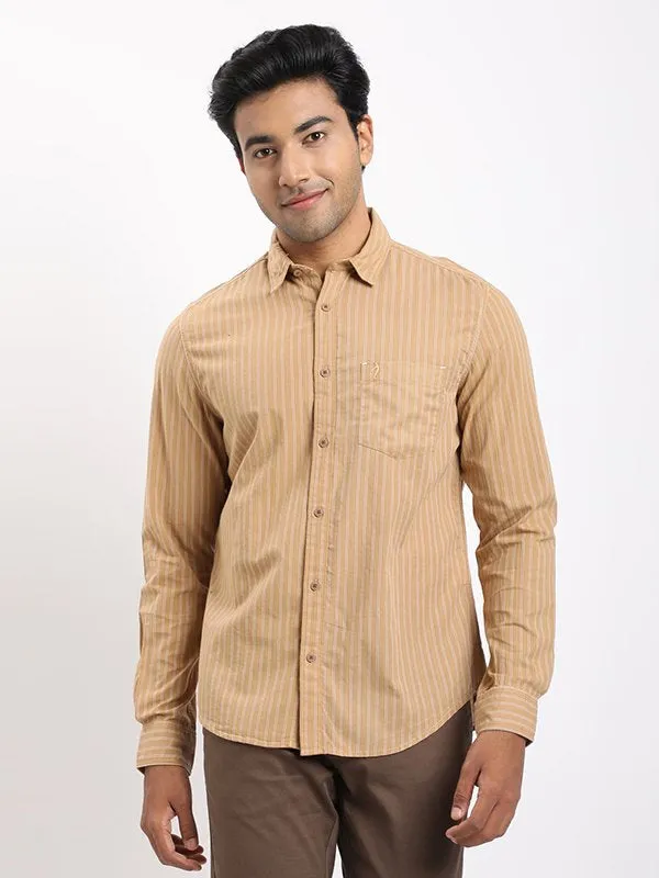 Men Striped Full Sleeve Cotton Shirt Beach Attire