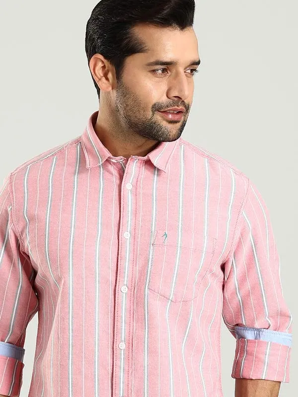 Men Striped Full Sleeve Cotton Shirt Button Down Design