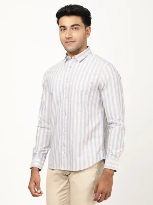 Men Striped Full Sleeve Cotton Shirt Light Option