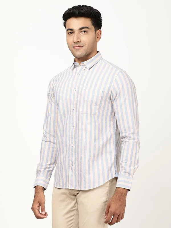 Men Striped Full Sleeve Cotton Shirt Light Option