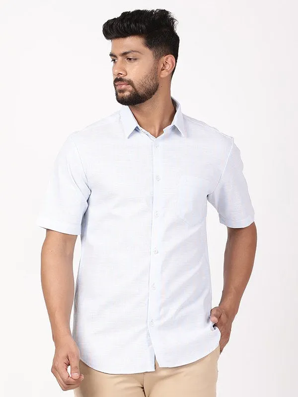 Men Striped Half Sleeve Cotton Shirt Tall friendly Friends Meetup