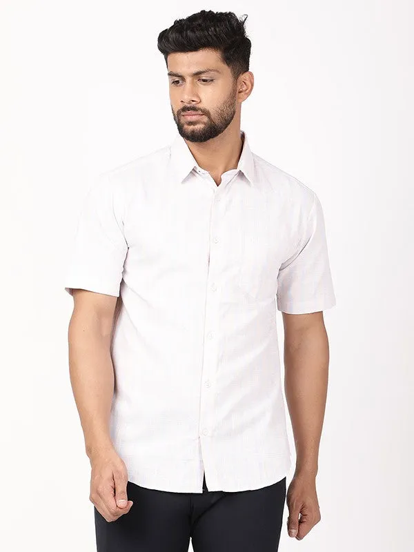 Must-Have Item Men Striped Half Sleeve Cotton Shirt